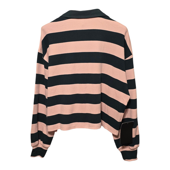 Tuckernuck Warren Rugby Shirt Womens Plus Size XXL Green Pink Stripe Preppy NWT - Picture 2 of 12